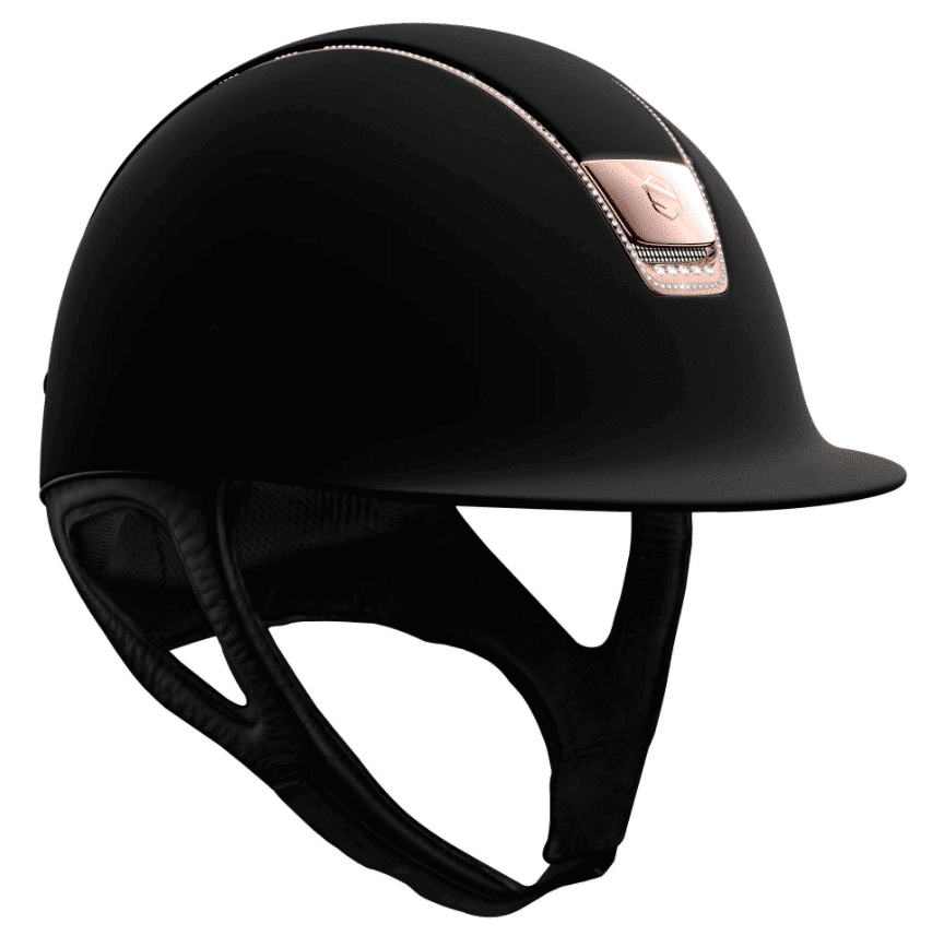 Samshield Reithelm Shadowmatt Black Roségold Crystal Dressage